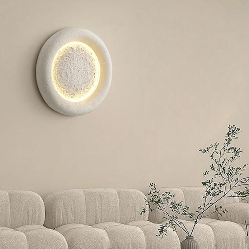 applique murale led ronde en forme de lune design art déco interchangeable - vue 3 sur 8