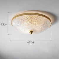 plafonnier en cuivre et verre pour décoration loft moderne