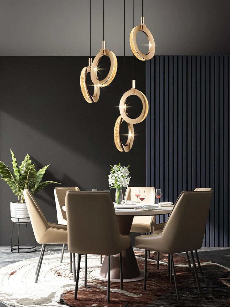 lustre de luxe moderne rotatif pour duplex nordique - vue 5 sur 20