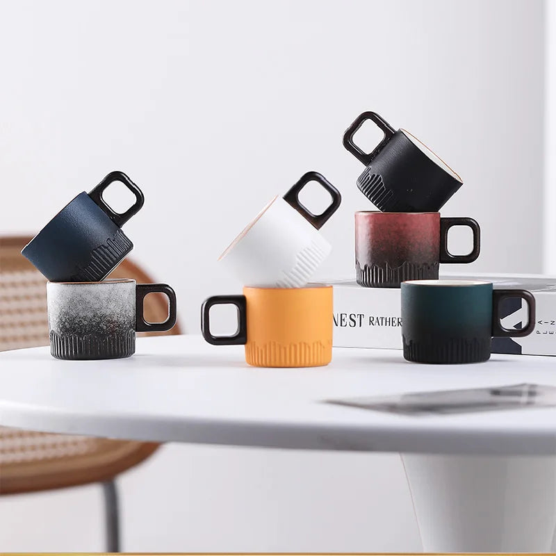 tasse cafe ceramique vintage artisanale anse bois