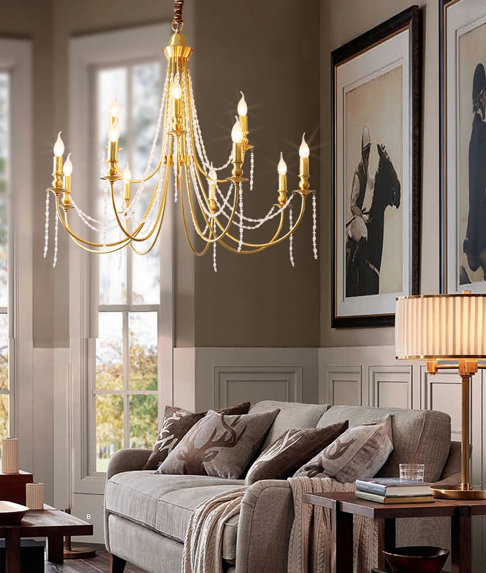 lustre en laiton moderne pour éclairage intérieur élégant - vue 7 sur 13