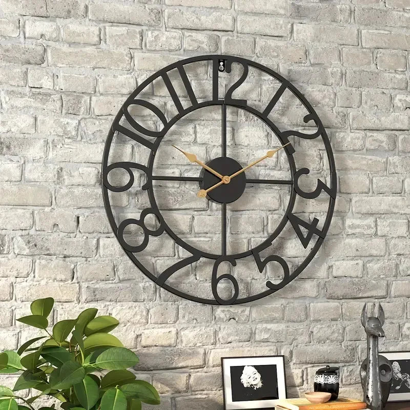 horloge murale rétro en métal décoration créative pour intérieur - vue 4 sur 11