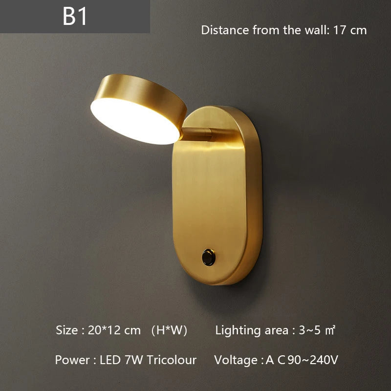applique murale nordique en laiton lampe moderne à led pour intérieur - vue 11 sur 13