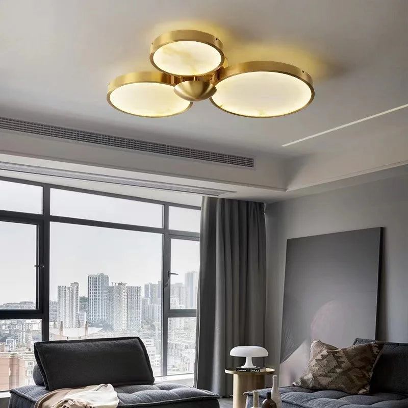 plafonnier led moderne en marbre naturel luminaire décoratif - vue 3 sur 19
