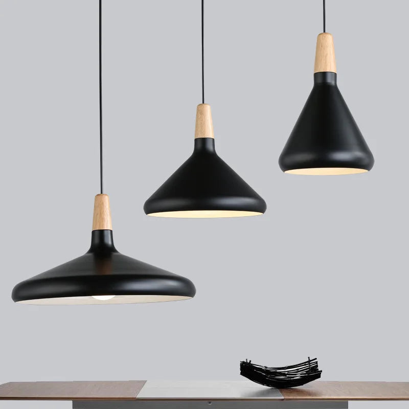 suspension nordique moderne en bois et aluminium