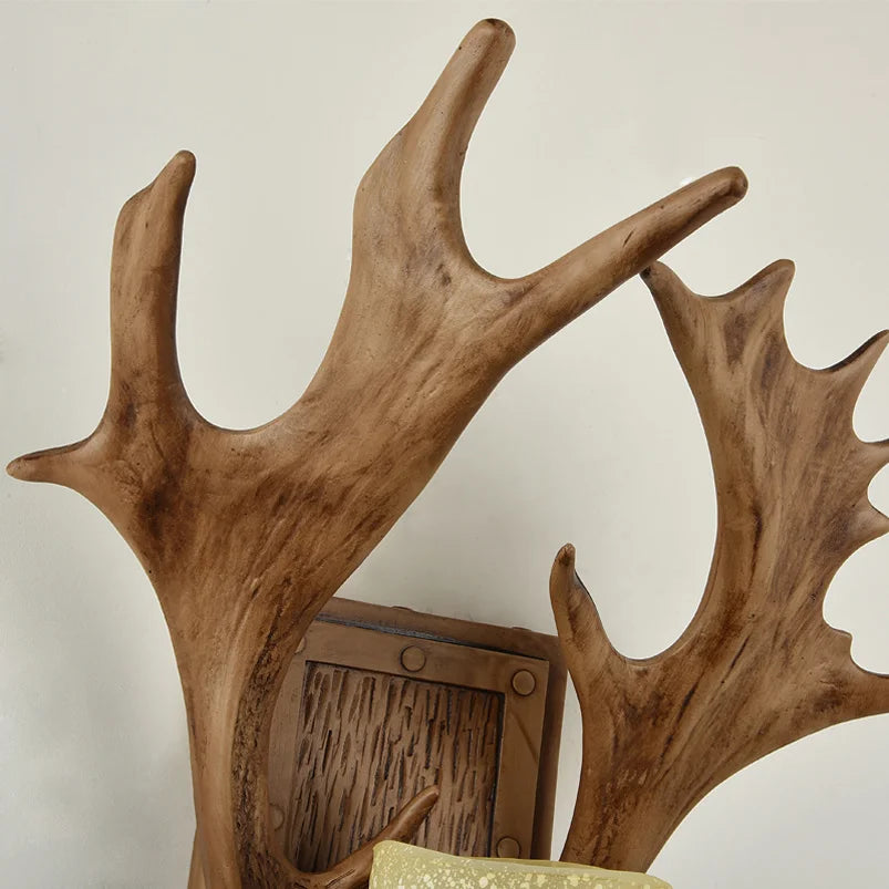 applique murale vintage en bois de cerf design artistique pour divers espaces - vue 7 sur 8