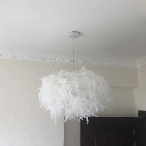Suspension moderne en plumes E27