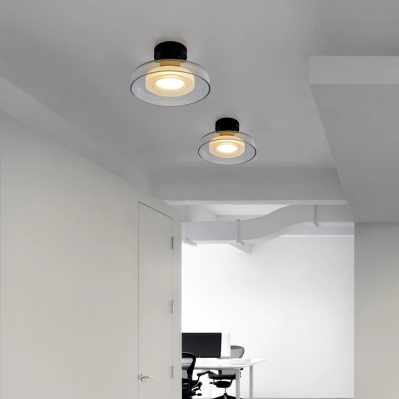 plafonniers modernes en verre transparent lampe chaude