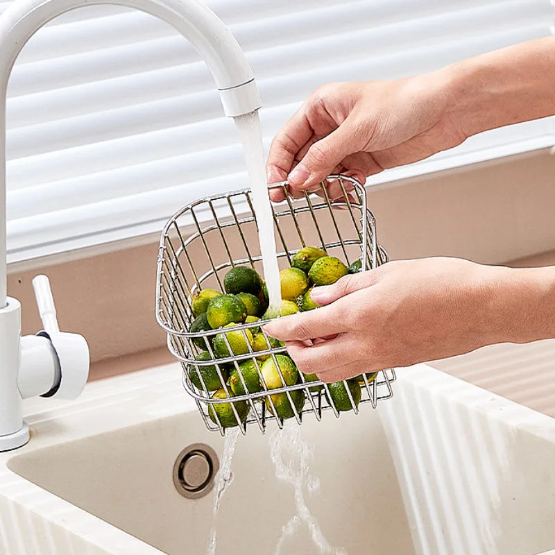 panier de rangement en acier inoxydable pour fruits et légumes - vue 6 sur 7