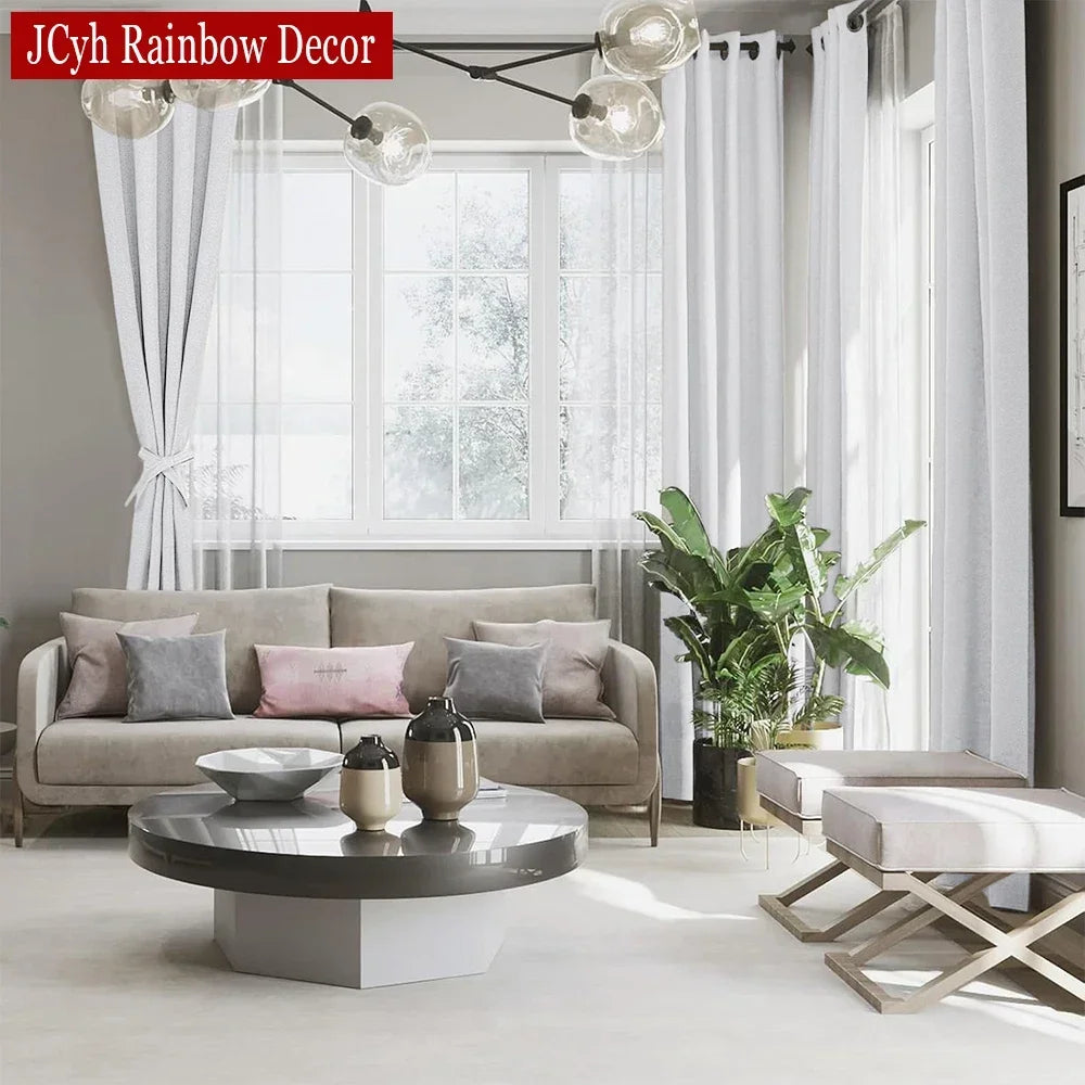 Rideau occultant aspect lin moderne pour chambre salon