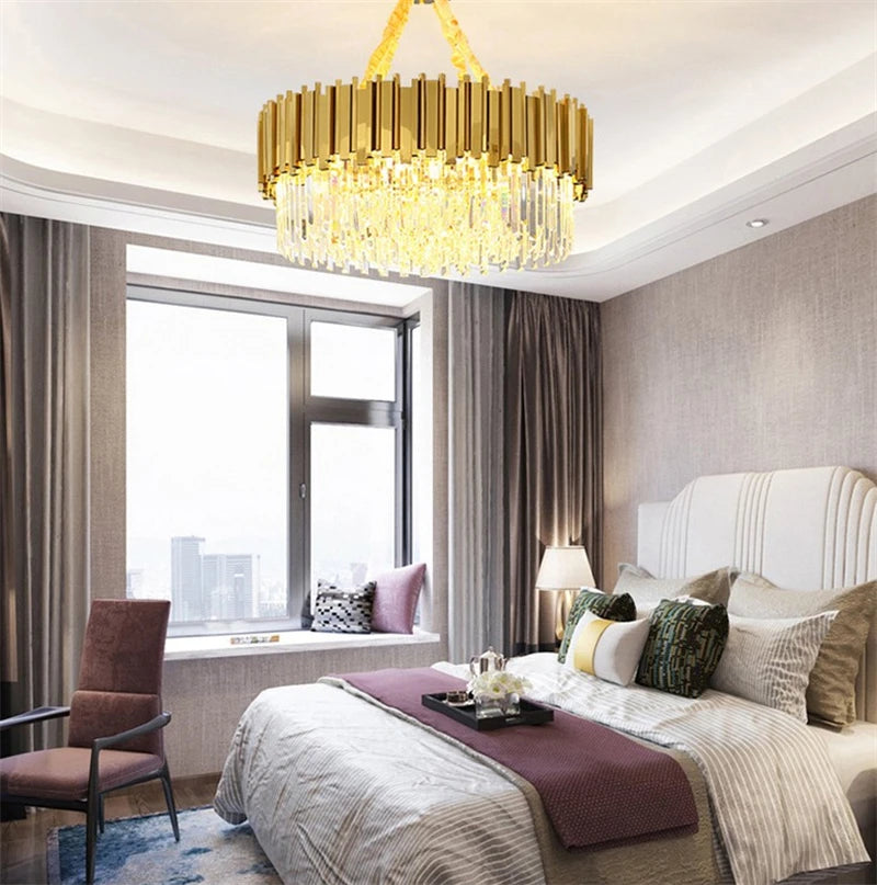 lustre moderne en cristal pour éclairage à la maison - vue 5 sur 6
