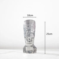 sculpture en verre abstraite avec rayures décoratives pour décoration intérieure