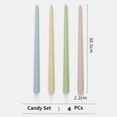 lot de 4 bougies coniques non parfumées pour décoration festive