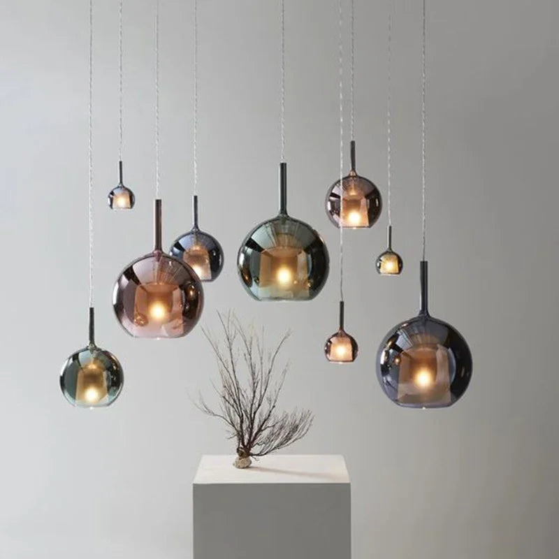 lustre moderne abat-jour en verre pour décoration intérieure - vue 5 sur 15