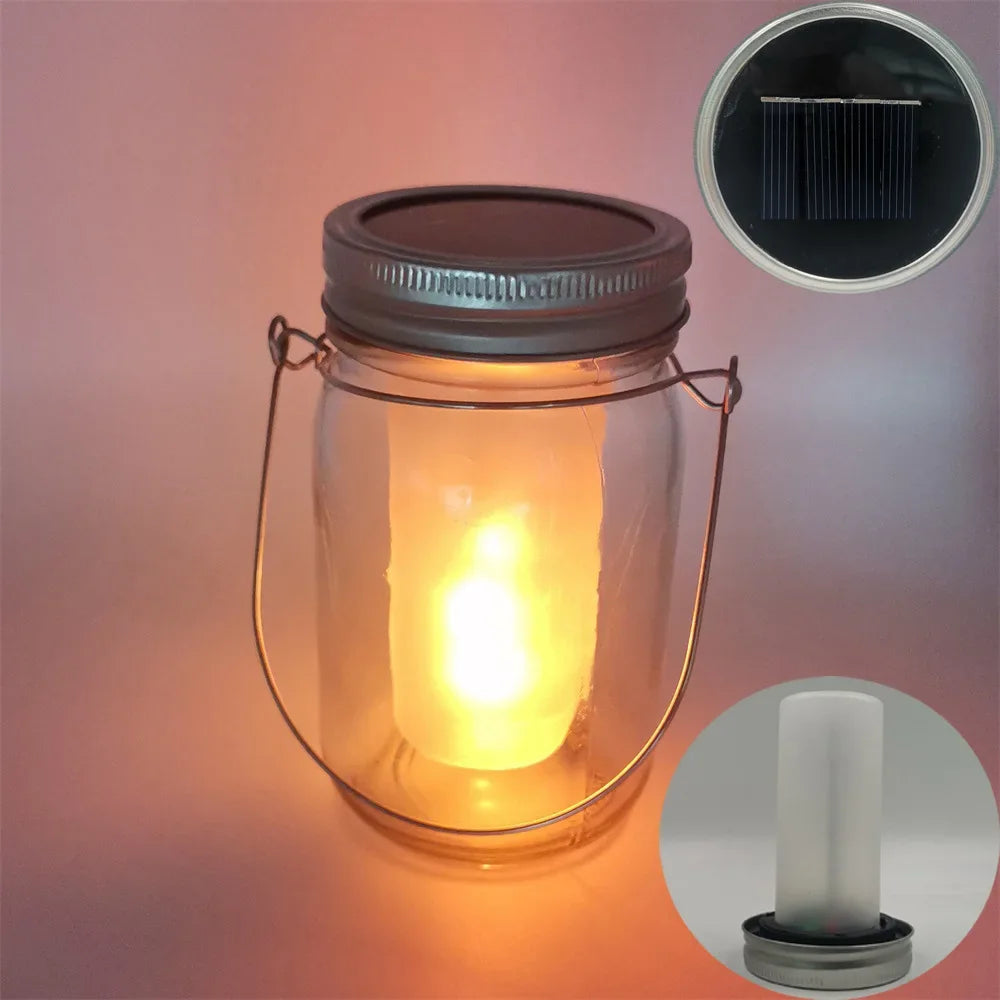 lampe torche solaire led pour décoration extérieure jardin et fêtes - vue 5 sur 8
