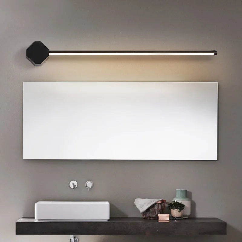 lampe de vanité led aluminium pour miroir et maquillage moderne - vue 4 sur 9
