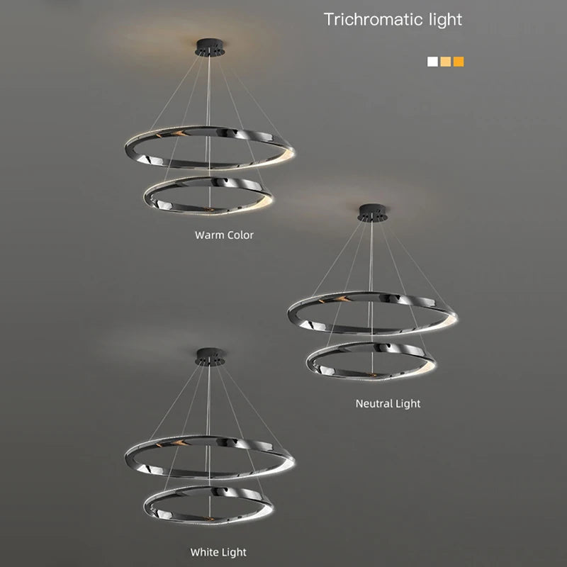 suspension led moderne avec design artistique et télécommande - vue 5 sur 16