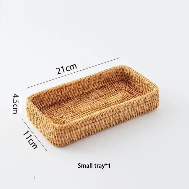 panier de rangement tissé à la main en rotin pour cuisine et pique-nique - vue 14 sur 22
