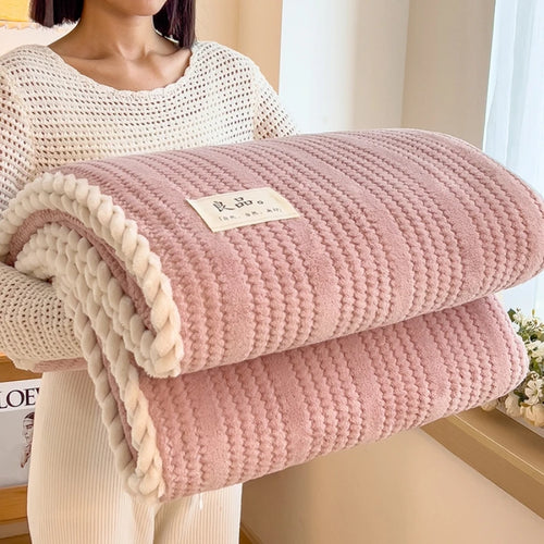 Plaid couverture polaire épaisse douce pour canapé salon