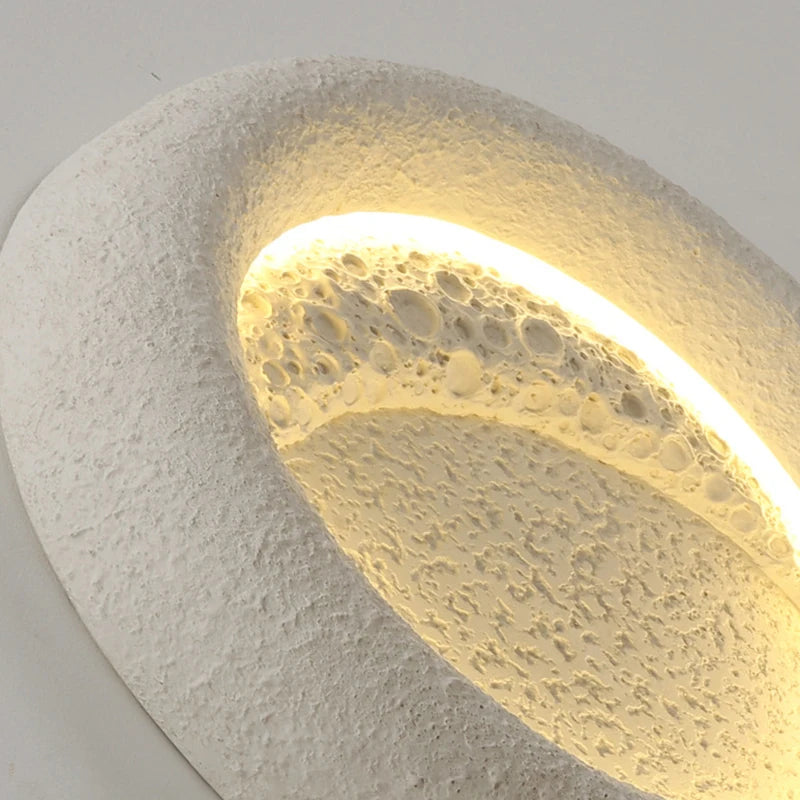 applique murale led ronde en forme de lune design art déco interchangeable - vue 6 sur 8