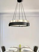 lustre moderne led en anneau de marbre créatif