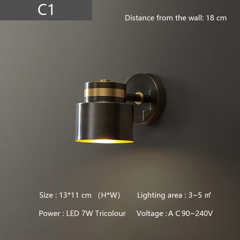 applique murale nordique en laiton lampe moderne à led pour intérieur - vue 9 sur 13