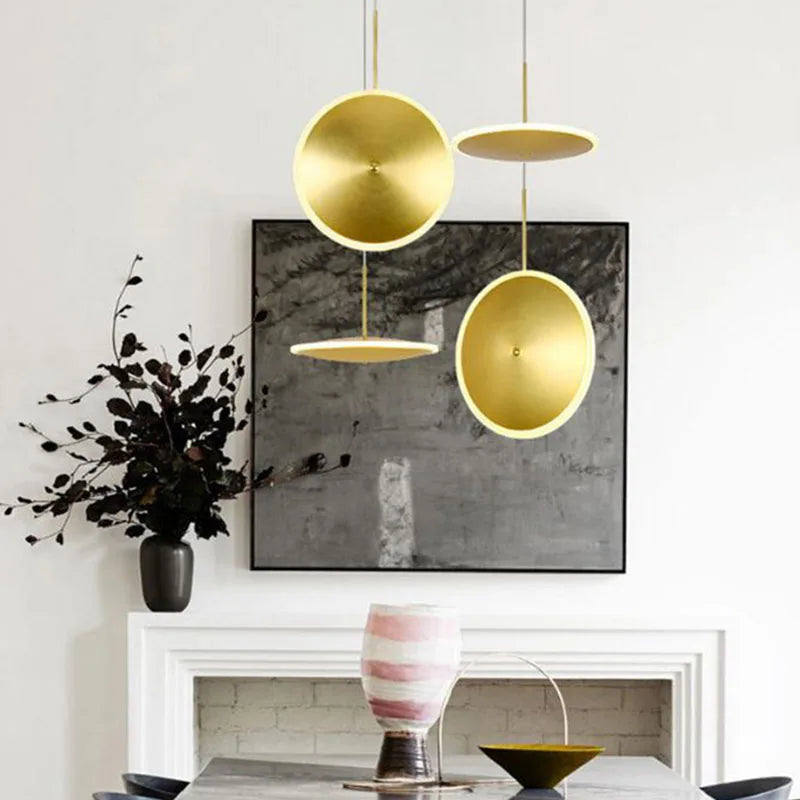 lampe led ronde métal art déco avec fil réglable - vue 4 sur 12