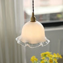 lustre vintage en forme de bourgeons de fleurs en verre nordique