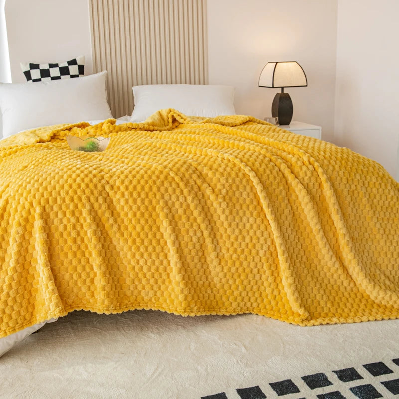 plaid carreaux doux chaud moelleux salon chambre velours - vue 4 sur 7