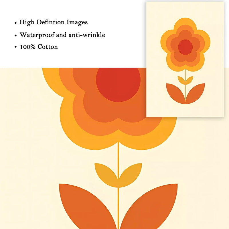 impressions d'art rétro coucher de soleil fleurs et papillons décor mural boho