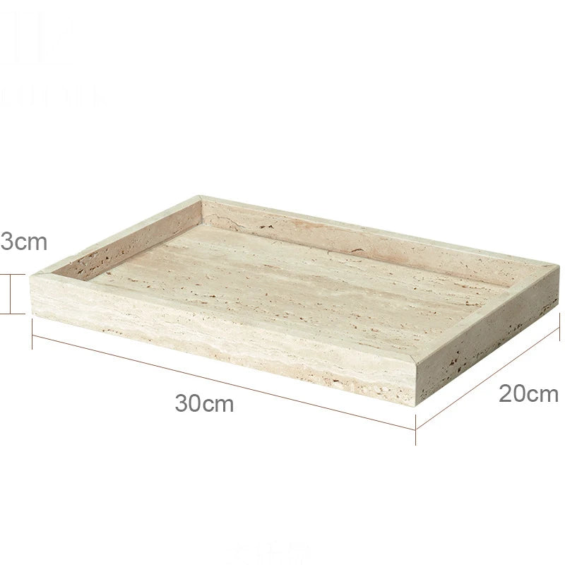 ensemble accessoires salle de bain en travertin beige naturel - vue 24 sur 28