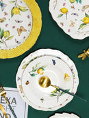 Assiette ceramique style europeen motif citron elegant
