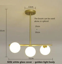 Lustre design boules de verre horizontales