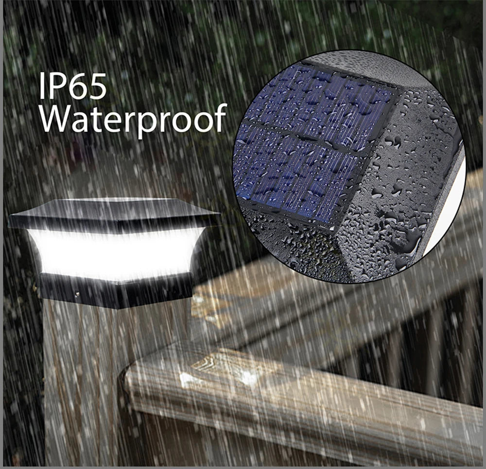 1-4 pièces Lumière Solaire Extérieure LED Post Pont Cap Clôture Paysage Lampe Étanche IP65 Porte de Jardin Lampe À Énergie Solaire Décoration - vue 3 sur 9
