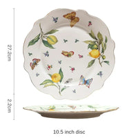 Assiette ceramique motif citron style europeen pour cuisine