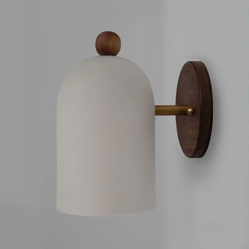 Walnut Wood Iron, Simple Modern Wabi-sabi style, Wall Sconce for Bedroom, Bedside, Living, Dining Room, Corridor Aisle - vue 5 sur 10