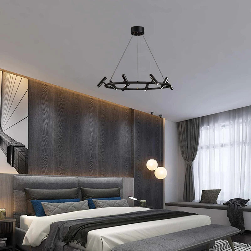 lustre minimaliste en métal avec hauteur réglable pour divers espaces - vue 6 sur 10
