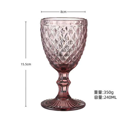 Verre vin relief rétro épais style européen