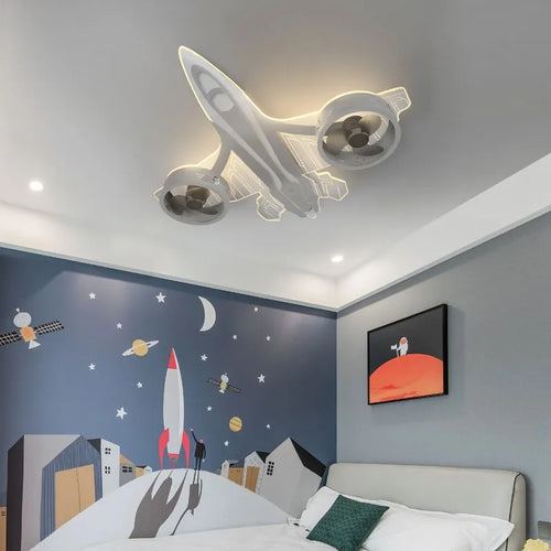 SANDYHA moderne avion Ventilador Mando plafonniers ventilateurs chambre d'enfants chambre décor à la maison Lampadario Luminaires Suspendus