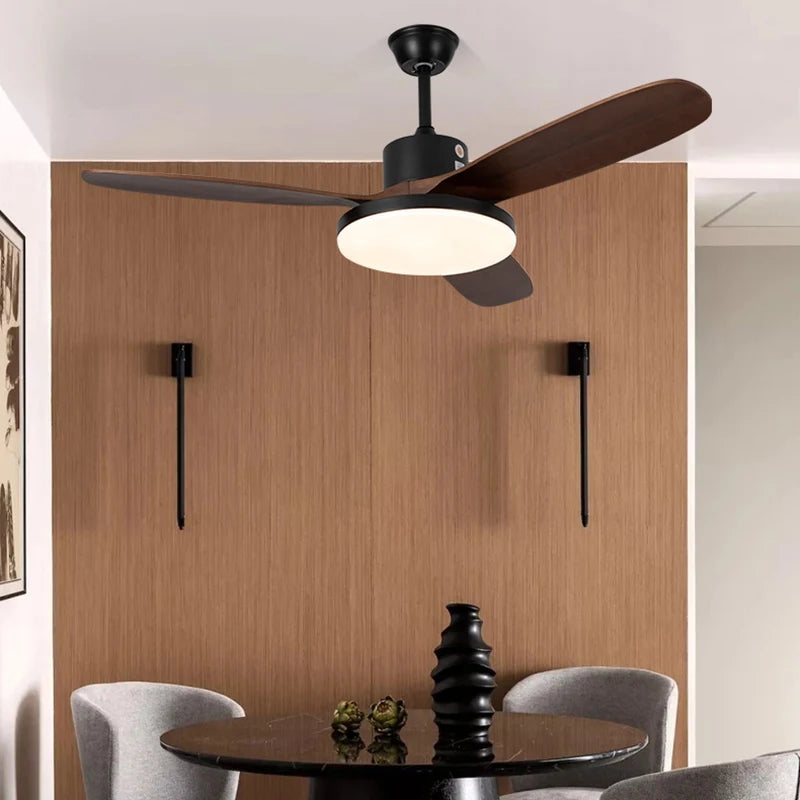ventilateur de plafond moderne avec lumière télécommande et led modifiable - vue 5 sur 12