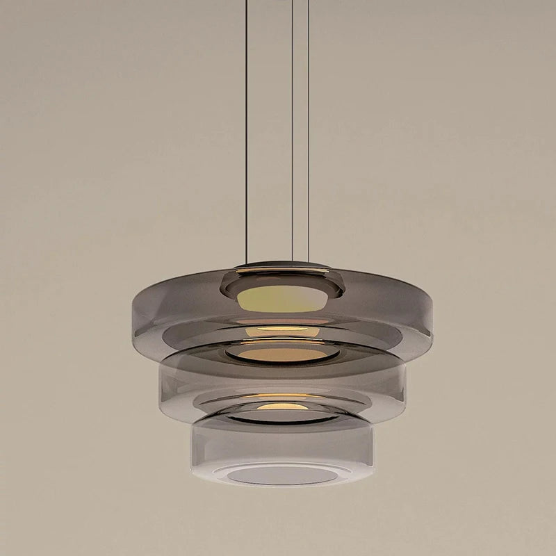 Suspension lustre design moderne en verre pour éclairage d'îlot - vue 7 sur 24