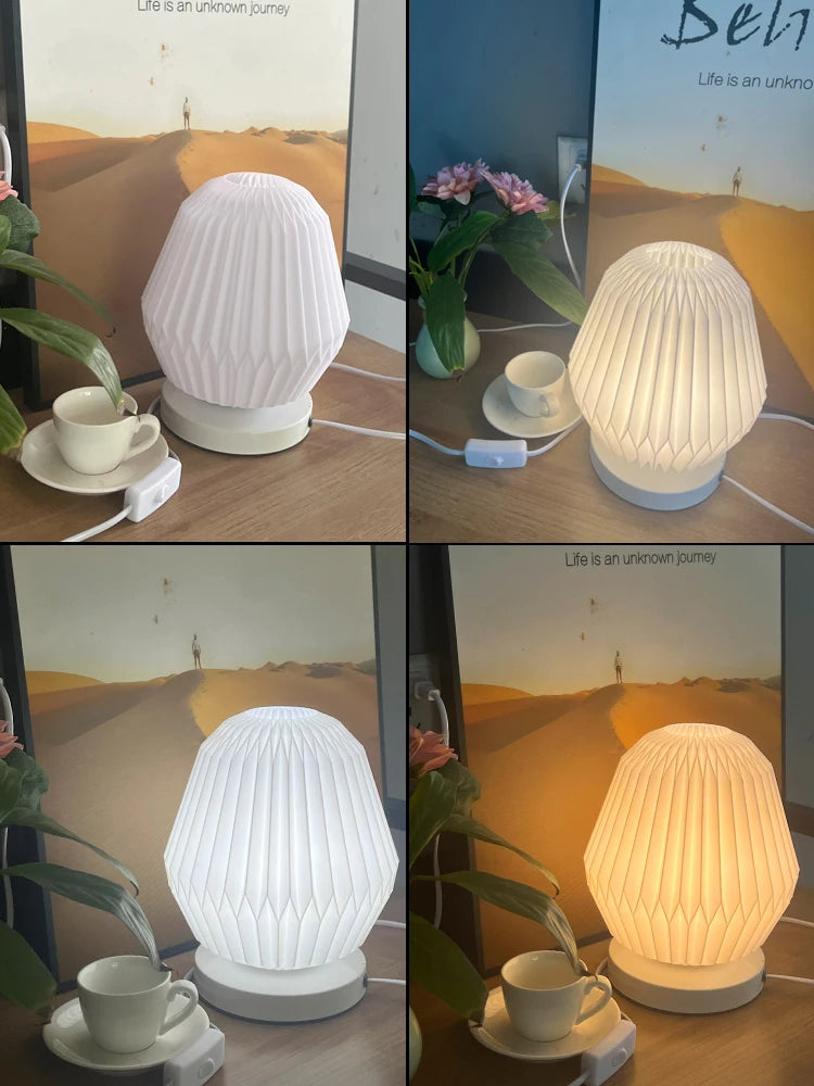Lampe à poser Abat-jour imprimé en 3D de Style crème française - vue 7 sur 14