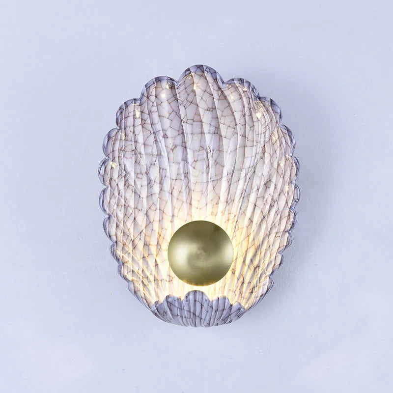 applique murale moderne led avec petite coquille créative - vue 2 sur 7