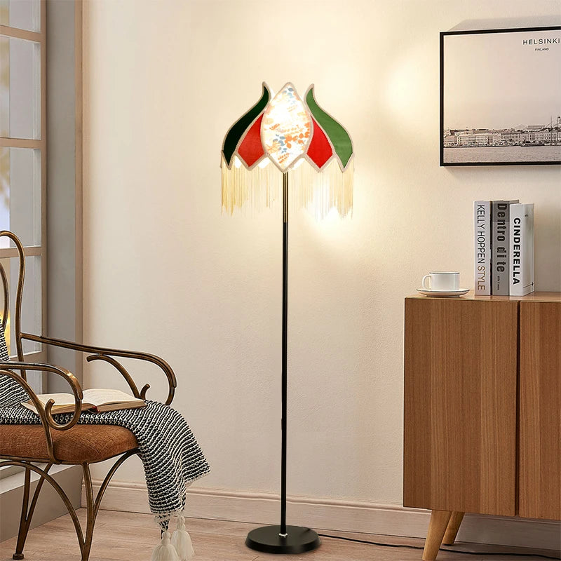 lampadaire led rétro en tissu pour une décoration élégante - vue 4 sur 9
