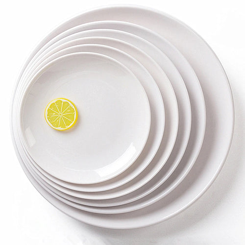 Assiettes rondes mélamine style porcelaine service table