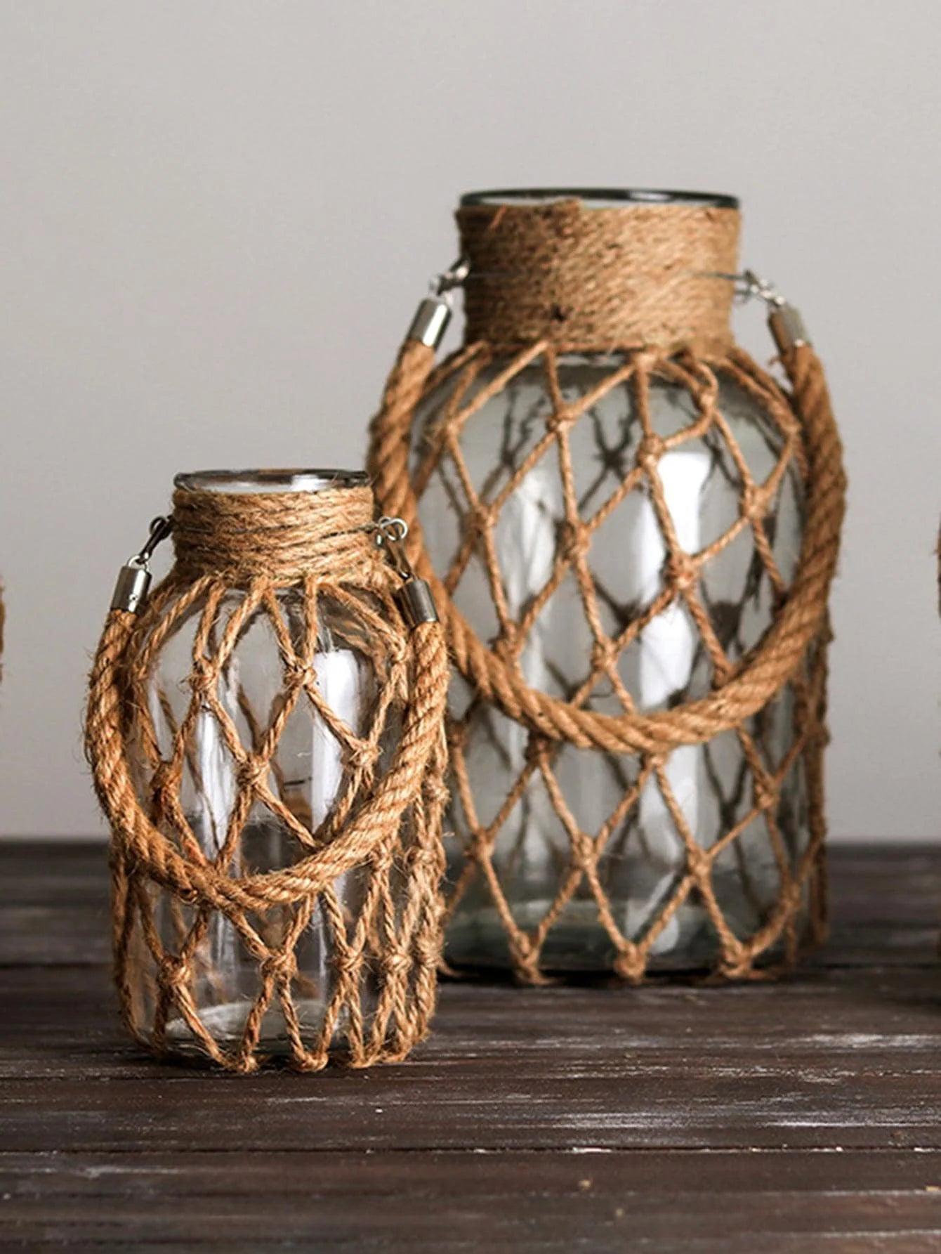 vase en verre tissé à la main décoration bohème pour fleurs sèches - vue 5 sur 8