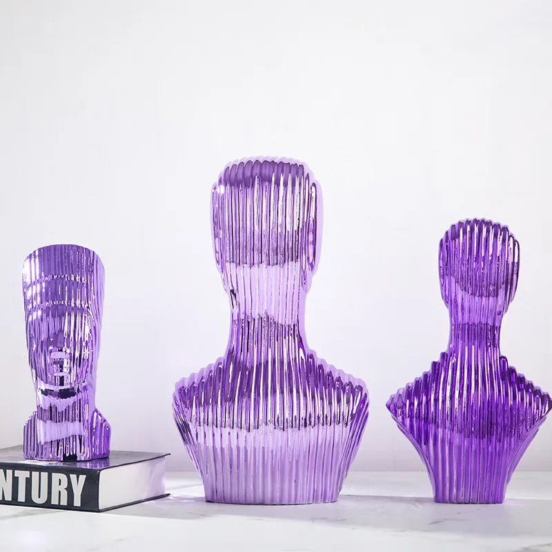 sculpture en verre abstraite avec rayures décoratives pour décoration intérieure - vue 5 sur 15