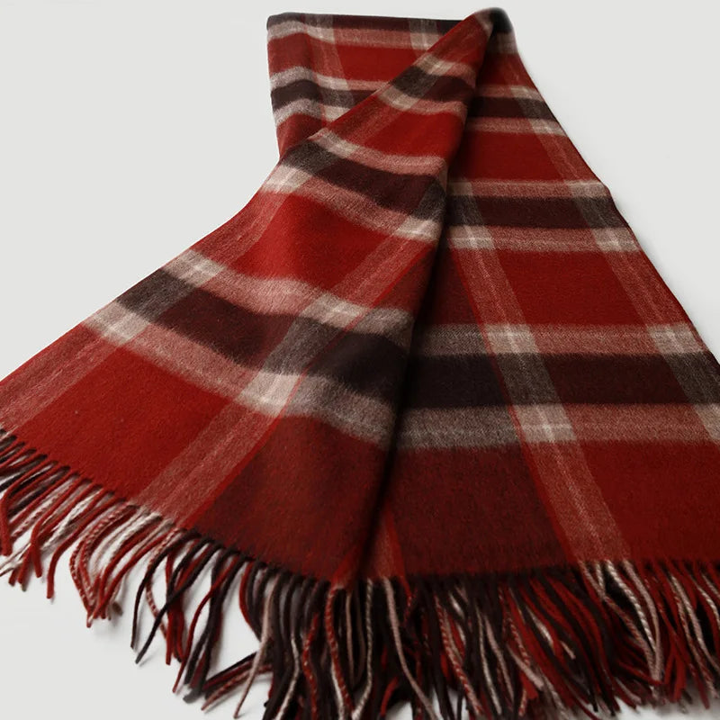 Plaid laine cachemire motif ecossais style pastoral chaud - vue 7 sur 7
