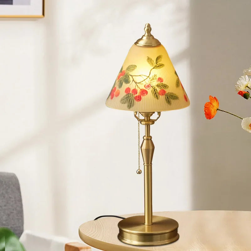 Lampe de Table de mariage en verre de cuivre peint à la main - vue 4 sur 5