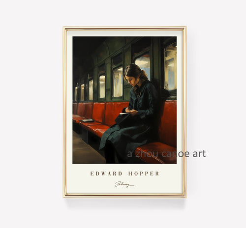 bibliothèque d'œuvres d'art d'edward hopper affiches murales modernes